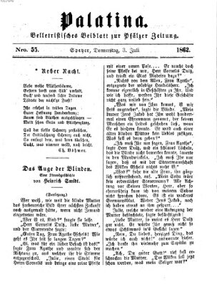 Palatina (Pfälzer Zeitung) Donnerstag 3. Juli 1862