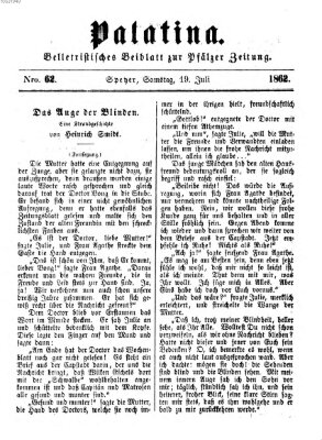 Palatina (Pfälzer Zeitung) Samstag 19. Juli 1862