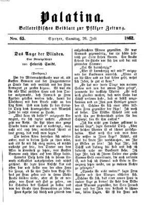 Palatina (Pfälzer Zeitung) Samstag 26. Juli 1862