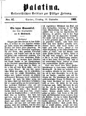 Palatina (Pfälzer Zeitung) Dienstag 16. September 1862