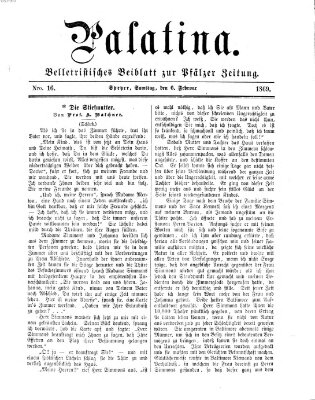 Palatina (Pfälzer Zeitung) Samstag 6. Februar 1869