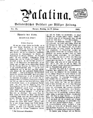Palatina (Pfälzer Zeitung) Samstag 27. Februar 1869