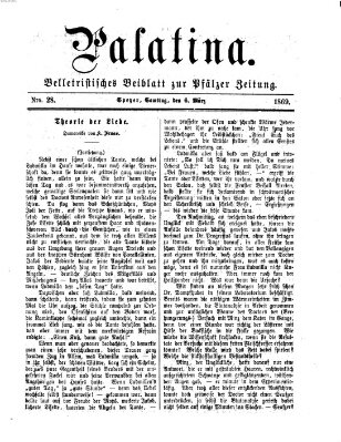 Palatina (Pfälzer Zeitung) Samstag 6. März 1869
