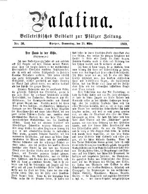 Palatina (Pfälzer Zeitung) Donnerstag 25. März 1869