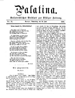 Palatina (Pfälzer Zeitung) Donnerstag 24. Juni 1869