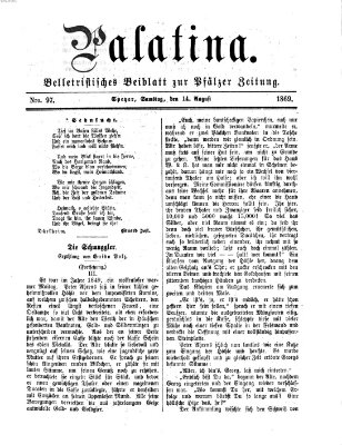 Palatina (Pfälzer Zeitung) Samstag 14. August 1869