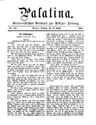 Palatina (Pfälzer Zeitung) Dienstag 24. August 1869
