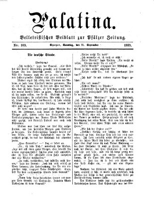 Palatina (Pfälzer Zeitung) Samstag 11. September 1869