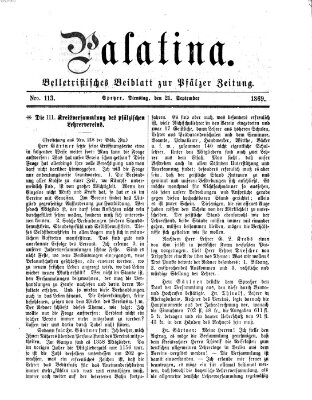 Palatina (Pfälzer Zeitung) Dienstag 21. September 1869