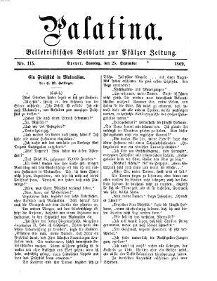 Palatina (Pfälzer Zeitung) Samstag 25. September 1869