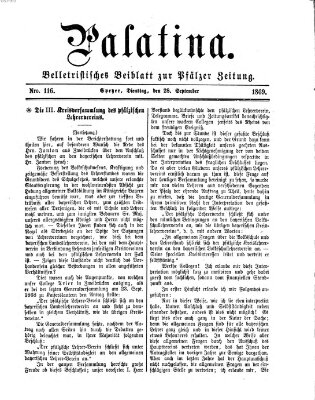 Palatina (Pfälzer Zeitung) Dienstag 28. September 1869