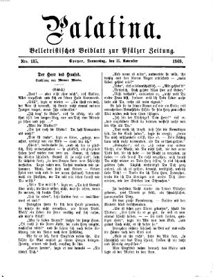Palatina (Pfälzer Zeitung) Donnerstag 11. November 1869