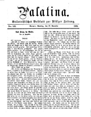 Palatina (Pfälzer Zeitung) Samstag 27. November 1869