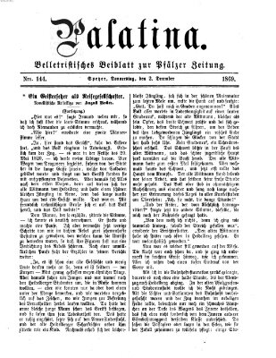 Palatina (Pfälzer Zeitung) Donnerstag 2. Dezember 1869