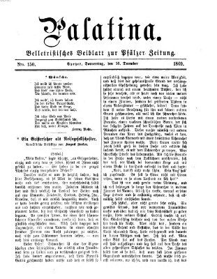 Palatina (Pfälzer Zeitung) Donnerstag 16. Dezember 1869