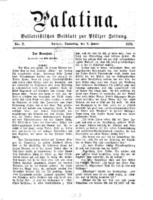 Palatina (Pfälzer Zeitung) Donnerstag 6. Januar 1870