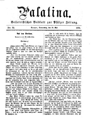 Palatina (Pfälzer Zeitung) Mittwoch 18. Mai 1870