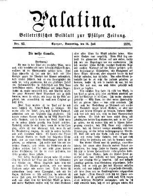 Palatina (Pfälzer Zeitung) Donnerstag 14. Juli 1870