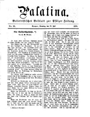 Palatina (Pfälzer Zeitung) Dienstag 19. Juli 1870