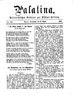 Palatina (Pfälzer Zeitung) Donnerstag 25. August 1870