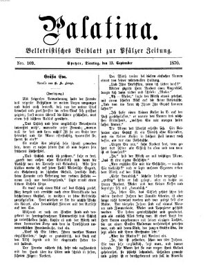Palatina (Pfälzer Zeitung) Dienstag 13. September 1870