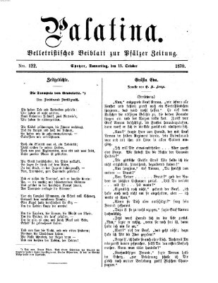 Palatina (Pfälzer Zeitung) Donnerstag 13. Oktober 1870