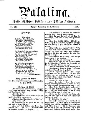 Palatina (Pfälzer Zeitung) Donnerstag 3. November 1870