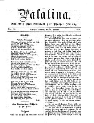 Palatina (Pfälzer Zeitung) Dienstag 20. Dezember 1870