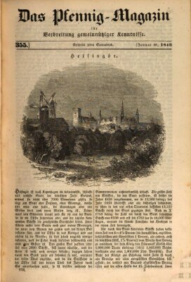 Das Pfennig-Magazin für Verbreitung gemeinnütziger Kenntnisse Samstag 18. Januar 1840