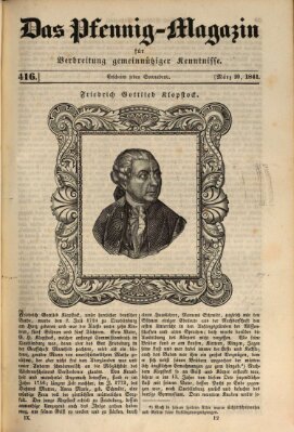 Das Pfennig-Magazin für Verbreitung gemeinnütziger Kenntnisse Samstag 20. März 1841