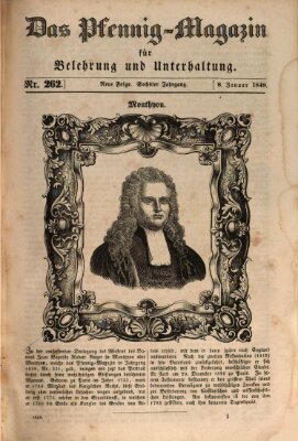 Das Pfennig-Magazin für Belehrung und Unterhaltung (Das Pfennig-Magazin für Verbreitung gemeinnütziger Kenntnisse) Samstag 8. Januar 1848