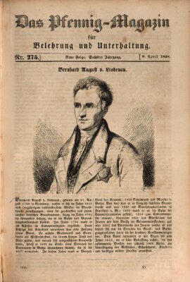 Das Pfennig-Magazin für Belehrung und Unterhaltung (Das Pfennig-Magazin für Verbreitung gemeinnütziger Kenntnisse) Samstag 8. April 1848