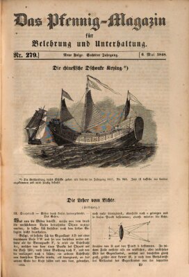 Das Pfennig-Magazin für Belehrung und Unterhaltung (Das Pfennig-Magazin für Verbreitung gemeinnütziger Kenntnisse) Samstag 6. Mai 1848