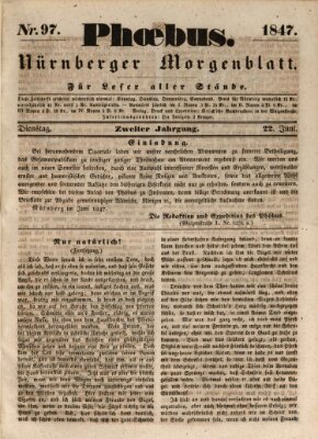 Phoebus (Nürnberger Tagblatt) Dienstag 22. Juni 1847