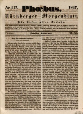 Phoebus (Nürnberger Tagblatt) Dienstag 27. Juli 1847