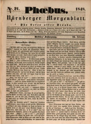 Phoebus (Nürnberger Tagblatt) Dienstag 22. Februar 1848