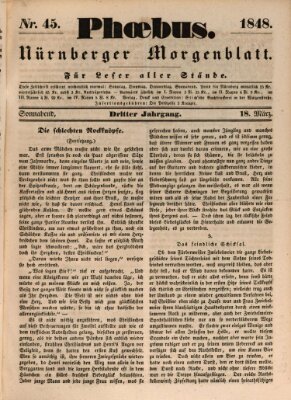 Phoebus (Nürnberger Tagblatt) Samstag 18. März 1848
