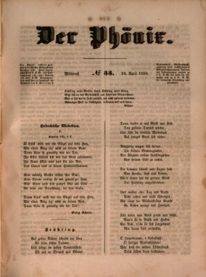 Der Phönix Mittwoch 24. April 1850