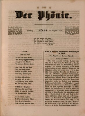 Der Phönix Dienstag 10. Dezember 1850