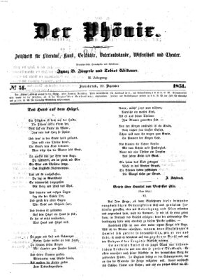 Der Phönix Samstag 20. Dezember 1851