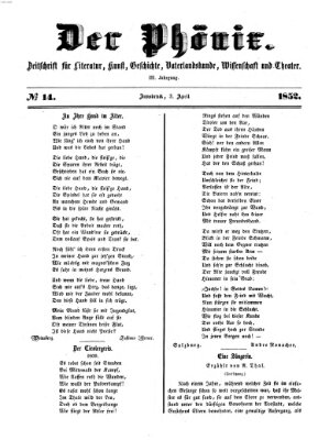 Der Phönix Samstag 3. April 1852