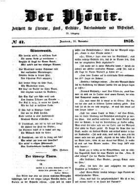 Der Phönix Samstag 20. November 1852