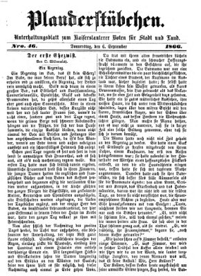 Plauderstübchen Donnerstag 6. September 1866