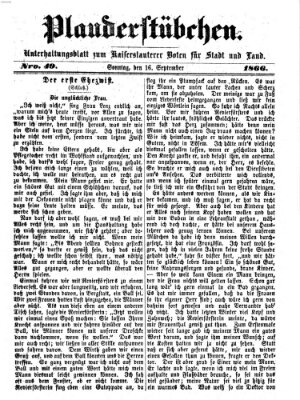Plauderstübchen Sonntag 16. September 1866