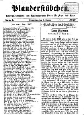 Plauderstübchen Donnerstag 3. Januar 1867