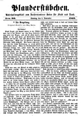 Plauderstübchen Sonntag 8. November 1868