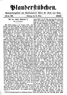 Plauderstübchen Sonntag 21. März 1869