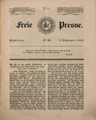 Die freie Presse Donnerstag 3. September 1829
