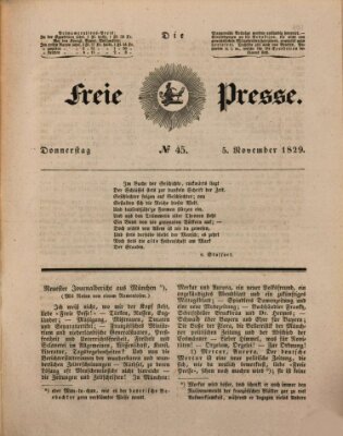 Die freie Presse Donnerstag 5. November 1829