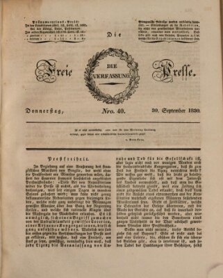 Die freie Presse Donnerstag 30. September 1830